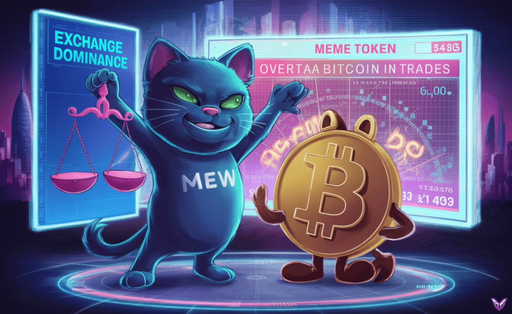 Korean Exchange Dominance MEW Meme token overtakes Bitcoin (BTC) in trades