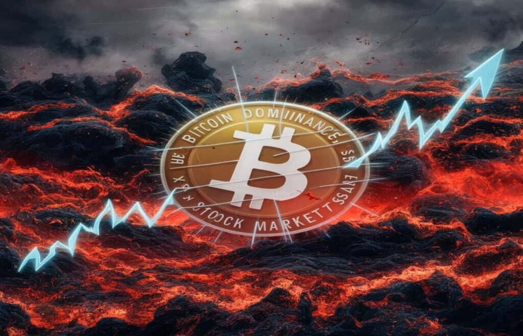 Bitcoin's share of market grows to 58% as Altcoins and Stocks crash